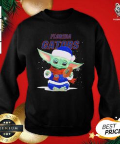 Baby Yoda Play Rugby Florida Gators Merry Christmas Sweatshirt - Design By Teeshirtbear.com