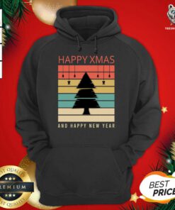 Happy Christmas And Happy New Year Christmas Tree Cartoon Hoodie - Design By Teeshirtbear.com