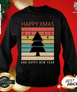 Happy Christmas And Happy New Year Christmas Tree Cartoon Sweatshirt - Design By Teeshirtbear.com