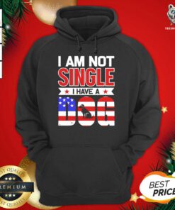 I Am Not Single I Have A Dog Us Flag Hoodie - Design By Teeshirtbear.com