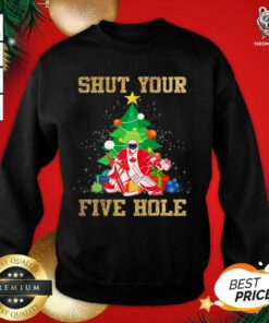 Shut Your Five Hole Ice Hockey Goalie Canadians Sweatshirt - Design By Teeshirtbear.com