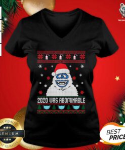 2020 Was Abominable Ugly Merry Christmas V-neck - Design By Teeshirtbear.com