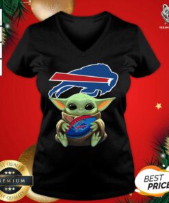 Baby Yoda Hug Buffalo Bills Football V-neck - Design By Teeshirtbear.com