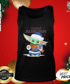 Baby Yoda Play Rugby Tigers Auburn Merry Christmas Tank Top - Design By Teeshirtbear.com