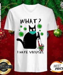 Back Cat Kill Corona What I Hate Viruses V-neck - Design By Teeshirtbear.com