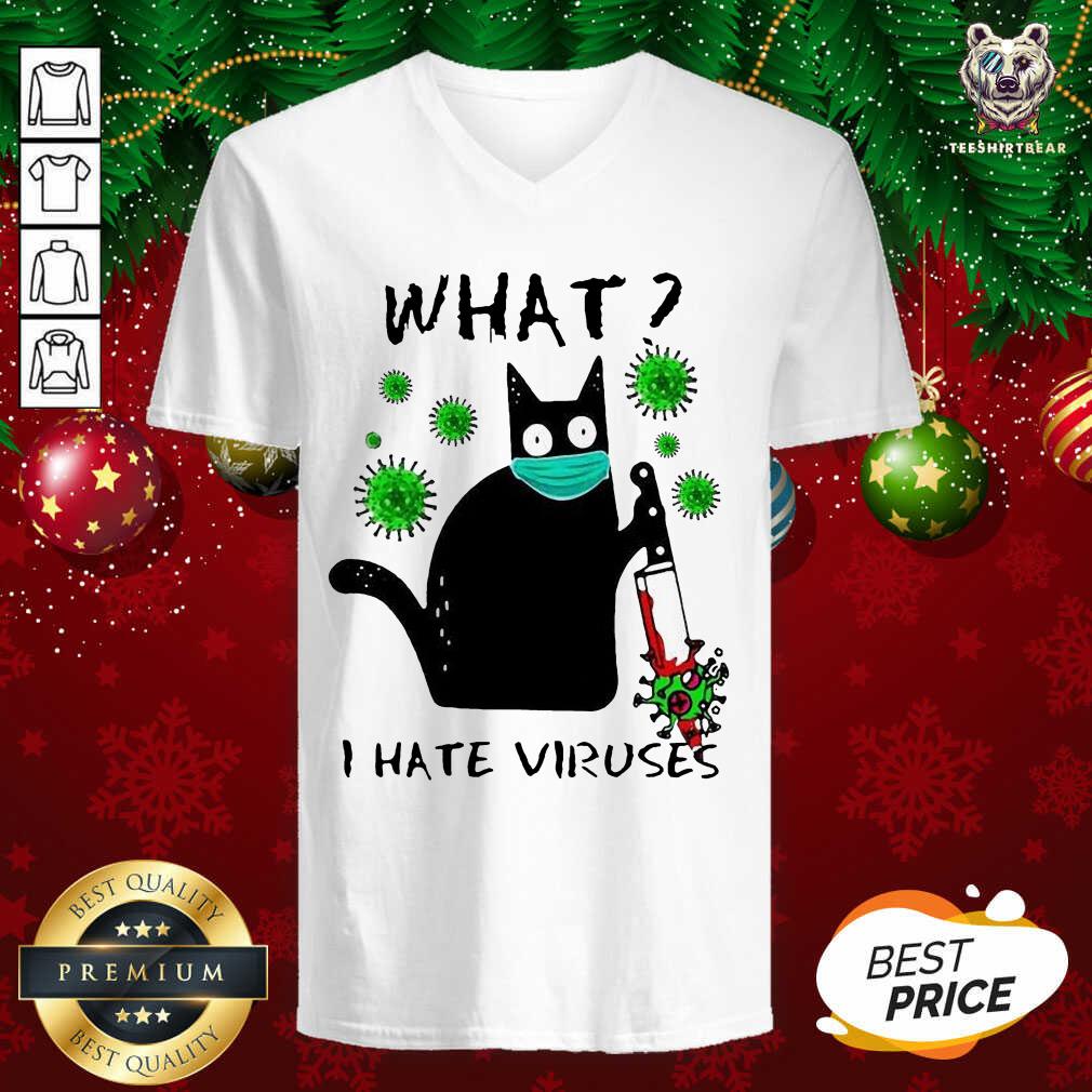 Back Cat Kill Corona What I Hate Viruses V-neck - Design By Teeshirtbear.com Back Cat Kill Corona What I Hate Viruses V-neck - Design By Teeshirtbear.com