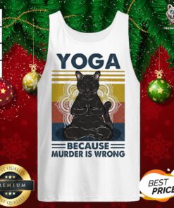 Black Cat Yoga Because Murder Is Wrong Vintage Tank Top - Design By Teeshirtbear.com