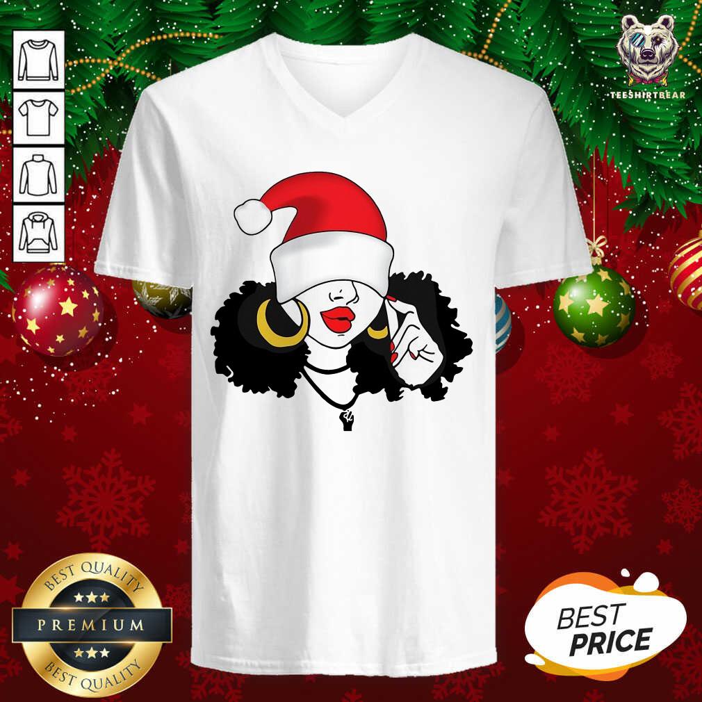 Black Girl Magic Merry Christmas V-neck - Design By Teeshirtbear.com Black Girl Magic Merry Christmas V-neck - Design By Teeshirtbear.com