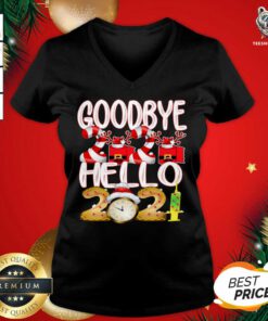 Goodbye 2020 Hello 2021 Happy New Year 2021 Toilet Paper Vaccine V-neck - Design By Teeshirtbear.com