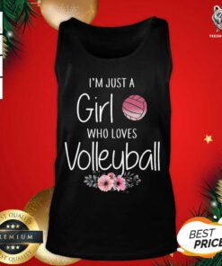 I’m Just A Girl Who Loves Volleyball Flowers Tank Top - Design By Teeshirtbear.com