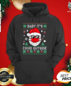 Santa Claus Baby It’s Covid Outside Ugly Christmas Hoodie - Design By Teeshirtbear.com