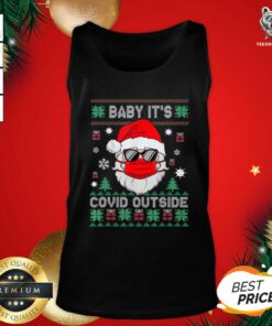 Santa Claus Baby It’s Covid Outside Ugly Christmas Tank Top - Design By Teeshirtbear.com