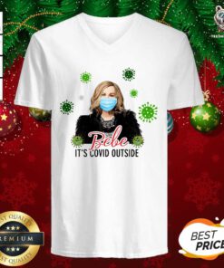 Bebe Its Covid Outside Moira Rose Schitts Creek Flat Holiday Circle V-neck - Design By Teeshirtbear.com