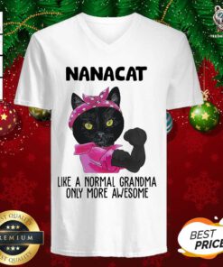 Black Cat Nanacat Like A Normal Grandma Only More Awesome V-neck - Design By Teeshirtbear.com