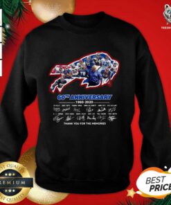 Buffalo Bills 60th Anniversary 1960-2020 Thank You For The Memories Signatures Sweatshirt - Design By Teeshirtbear.com