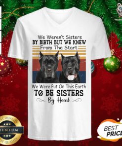 Cane Corso We Weren’t Sisters By Birth But We Knew From The Start We Were Put On This Earth To Be Sisters By Heart Vintage V-neck - Design By Teeshirtbear.com