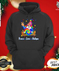 Gnomes Hug Heart Peace Love Autism Hoodie - Design By Teeshirtbear.com