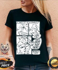 It Takes A Pet Like No Problem Not Afraid At All That’s A Great Cat Right There V-neck - Design By Teeshirtbear.com