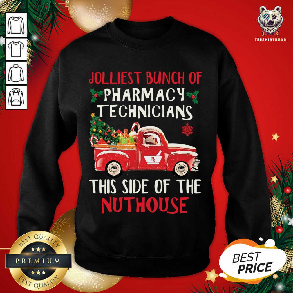 Jolliest Bunch Of Pharmacy Technician This Side Of Nuthouse Car Red Xmas Sweatshirt - Design By Teeshirtbear.com Jolliest Bunch Of Pharmacy Technician This Side Of Nuthouse Car Red Xmas Sweatshirt - Design By Teeshirtbear.com