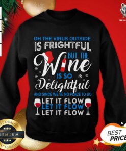 Oh The Virrus Outside Is Frightful But The Wine Is So Delightful Christmas Sweatshirt - Design By Teeshirtbear.com