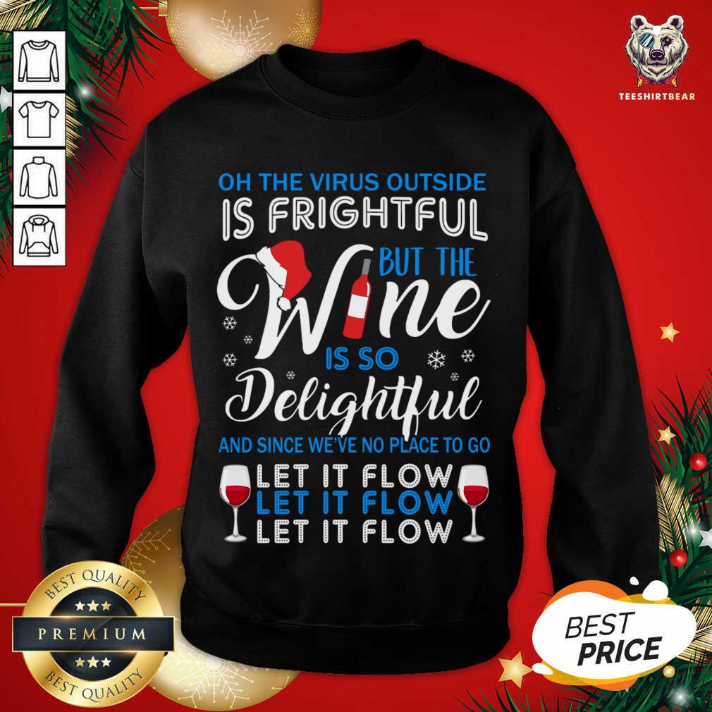 Oh The Virrus Outside Is Frightful But The Wine Is So Delightful Christmas Sweatshirt - Design By Teeshirtbear.com Oh The Virrus Outside Is Frightful But The Wine Is So Delightful Christmas Sweatshirt - Design By Teeshirtbear.com