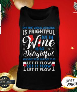 Oh The Virrus Outside Is Frightful But The Wine Is So Delightful Christmas Tank Top - Design By Teeshirtbear.com