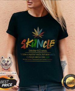 Skuntie Definition Like A Regular Auntie Cannabis Weed Smoking V-neck - Design By Teeshirtbear.com