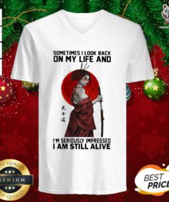 Sometime I Look Back On My Life And I’m Seriously Impressed I Am Still Alive Ninja The Moon V-neck - Design By Teeshirtbear.com