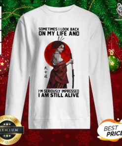 Sometime I Look Back On My Life And I’m Seriously Impressed I Am Still Alive Ninja The Moon Sweatshirt - Design By Teeshirtbear.com
