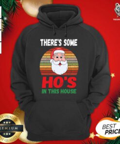 There's Some Hos in This House Funny Santa Claus Christmas Hoodie - Design By Teeshirtbear.com