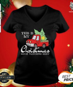 This Is My Christmas Movie Watching With Vintage Truck V-neck - Design By Teeshirtbear.com