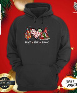 Xmas Red Hat Santa Shirt Peace Love Gnome Christmas Matching Pajamas Hoodie - Design By Teeshirtbear.com