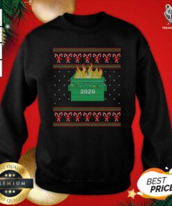 2020 Dumpster Fire Light Ugly Christmas Sweatshirt - Design By Teeshirtbear.com