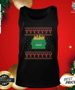 2020 Dumpster Fire Light Ugly Christmas Tank Top - Design By Teeshirtbear.com