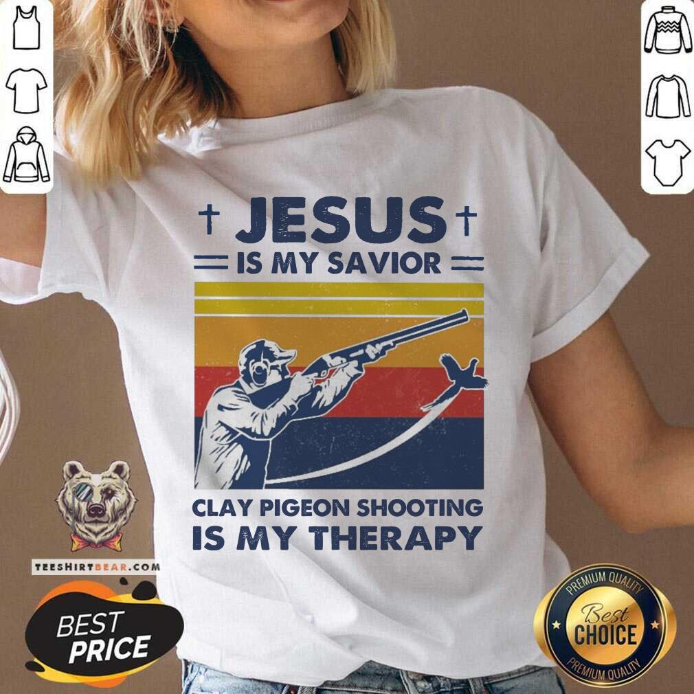 Jesus Is My Savior Clay Pigeon Shooting Is My Therapy Vintage V-neck - Design By Teeshirtbear.com Jesus Is My Savior Clay Pigeon Shooting Is My Therapy Vintage V-neck - Design By Teeshirtbear.com