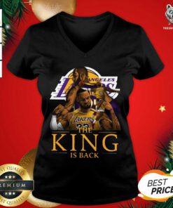 Los Angeles Lakers Lebron James The King Is Back V-neck - Design By Teeshirtbear.com