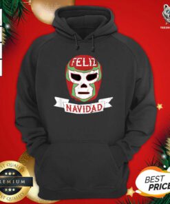 Lucha Libre Feliz Navidad Christmas Luchador Mask Hoodie - Design By Teeshirtbear.com