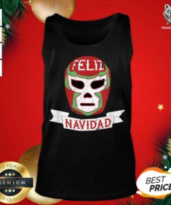 Lucha Libre Feliz Navidad Christmas Luchador Mask Tank Top - Design By Teeshirtbear.com