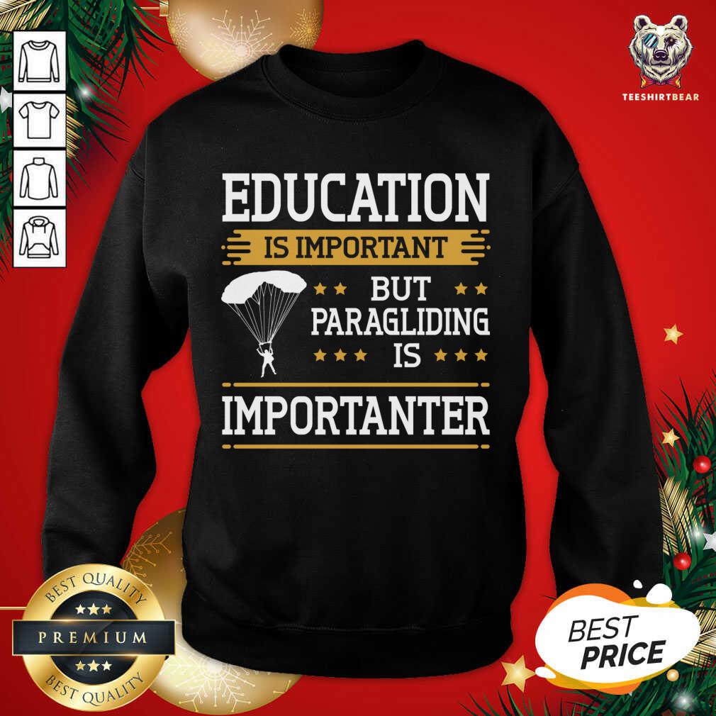 Paraglider Quote Paragliding Is Importanter Skydiving Sweatshirt - Design By Teeshirtbear.com Paraglider Quote Paragliding Is Importanter Skydiving Sweatshirt - Design By Teeshirtbear.com