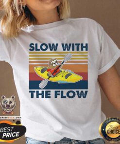 Sloth Slow With The Flow Vintage V-neck - Design By Teeshirtbear.com