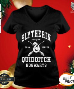 Slytherin Team Seeker Quidditch Hogwarts V-neck - Design By Teeshirtbear.com