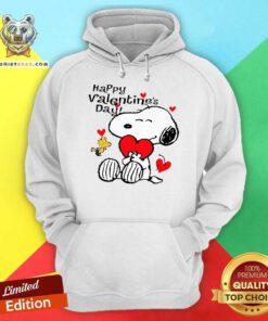 Snoopy Hug Heart And Woodstock Happy Valentine’s Day Hoodie - Design By Teeshirtbear.com