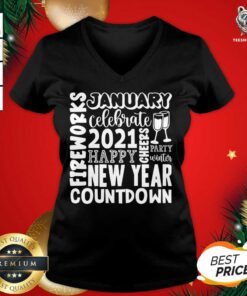 2021 Happy New Year Cheers Celebrate Celebrate New Year 2021 Gifts V-neck - Design By Teeshirtbear.com