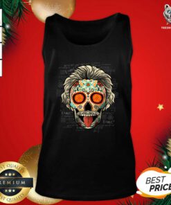 Albert Einstein Skull Tank Top - Design By Teeshirtbear.com