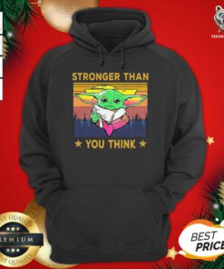 Baby Yoda Stronger Than You Think Vintage Hoodie - Design By Teeshirtbear.com
