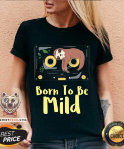 Born To Be Mild Design For Dark Colors V-neck - Design By Teeshirtbear.com