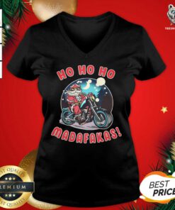 Ho Ho Ho Madakafas Santa Claus Gift Humor V-neck - Design By Teeshirtbear.com
