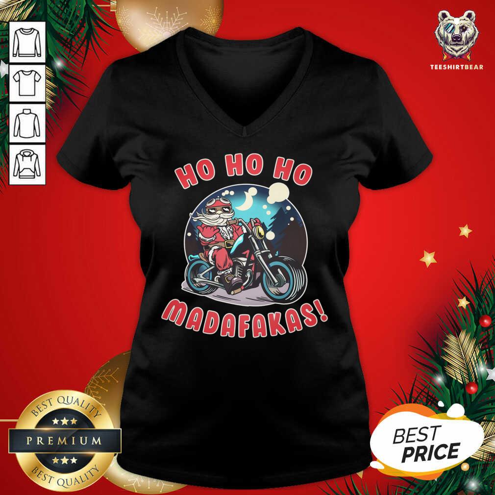 Ho Ho Ho Madakafas Santa Claus Gift Humor V-neck - Design By Teeshirtbear.com Ho Ho Ho Madakafas Santa Claus Gift Humor V-neck - Design By Teeshirtbear.com