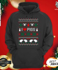 I Love Pigs Ugly Christmas Xmas Hoodie - Design By Teeshirtbear.com