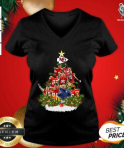 Kansas City Chiefs Players Christmas Tree V-neck - Design By Teeshirtbear.com